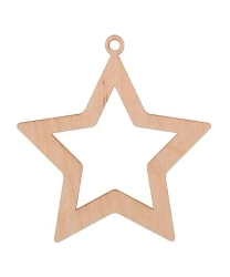 Bombka drewniana Gwiadka 3szt naturalna - Cresco