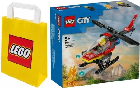 2W1 LEGO CITY 60411 STRAŻACKI HELIKOPTER RATUNKOWY+TORBA