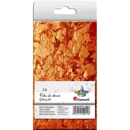 Folia do złoceń miedziana w płatkach 3g - Titanum