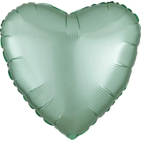Balon foliowy Lustre Mint Green serce 43cm - Amscan
