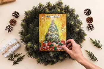 Karnet B6 BN Choinka z prezentami - Henry