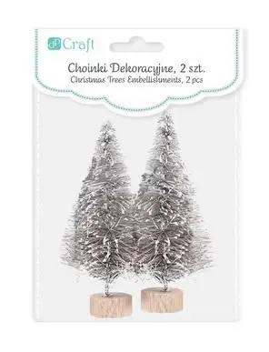 Choinka dekoracyjna srebrna 8cm 2szt - Dalprint dpCraft