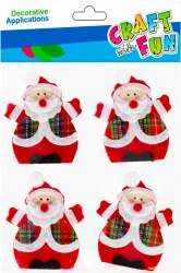 Ozdoba Filcowa Samoprzylepna MikoŁaj BoŻe Narodzenie Op.4 szt. Craft with Fun 501376