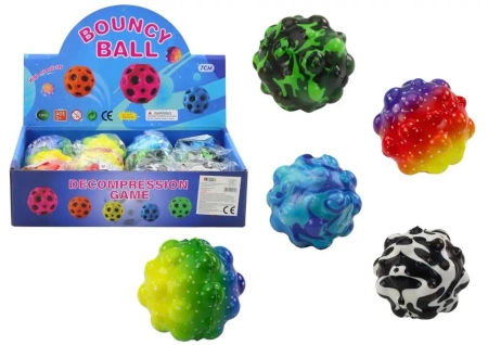 Piłeczka z wypustkami 6,5cm Kolorowa MIX - Leantoys