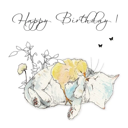 Karnet Swarovski kwadrat CL1216 Urodziny kot - Clear Creations