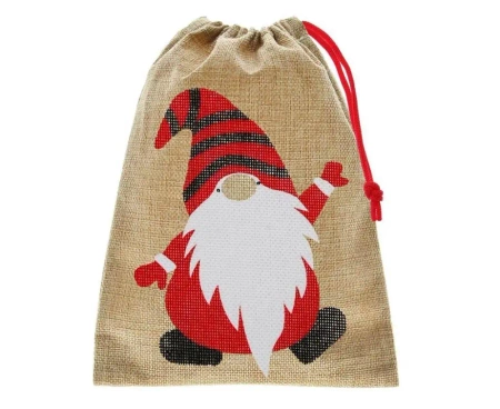 Worek świąteczny z juty Skrzat 18x24cm - Godan