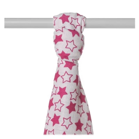 Ręcznik bambusowy XKKO BMB 90x100 - Little Stars Magenta