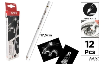 Węgiel rysunkowy biały 12szt - Artix