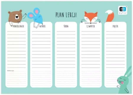 Plan lekcji A4 B&B Kids Pastel (10szt) - INTERDRUK