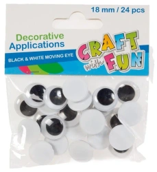 Ozdoba dekoracyjna oczy 18mm 24el - Craft with Fun