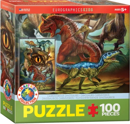 Puzzle 100 Smartkids Carnivorous Dinosaurs 6100-0359 - Eurographics