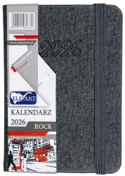 Kalendarz 2026 A7 tyg Rock szary - praca zbiorowa