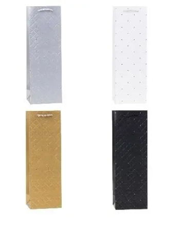 Torebka ozdobna na butelkę 12x36x9cm mix ROZETTE