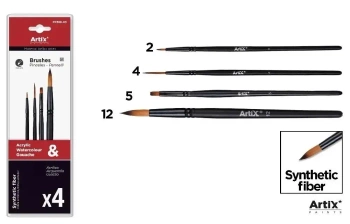 Pędzle profesjonalne malarskie 4szt - Artix