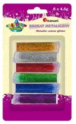 Brokat metaliczny w fiolkach 6 kolorów - Titanum