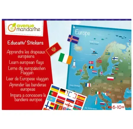 Zestaw edukacyjny Poznaj europejskie flagi - AVENUE MANDARINE