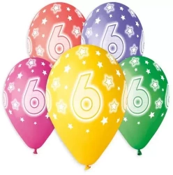 Balony lateksowe na 6 urodziny (5 sztuk)