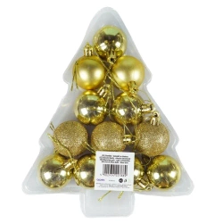 Bombki komplet w choince złoty 12szt - Arpex
