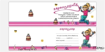 Zaproszenia Young nr 13 (opakowanie 10 szt) - Stamp