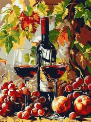 Malowanie po numerach - Jesienne wino 30x40cm - Ideyka