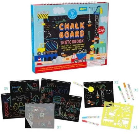 Szkicownik z kredowymi pisakami Na Budowie - Floss & Rock