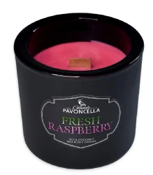 Świeczka sojowa Fresh Raspberry czarna 170g - Pavoncella