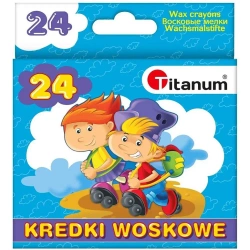 Kredki świecowe 24 kolory - Titanum