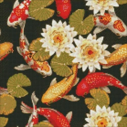 Diamentowa mozaika - Tęczowe karpie 40x40cm - Ideyka