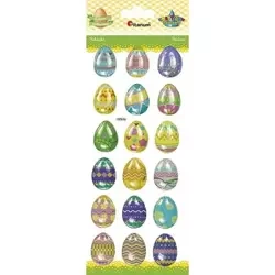 Naklejki wypukłe pisanki 22x30mm 18szt - Titanum