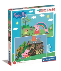 Puzzle 2x60 Super Kolor Peppa Pig - Clementoni