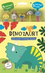 Dinozaury. Kolorowanka z barwnym obrysem - praca zbiorowa