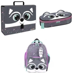 Plecak tornister szkolny wielokomorowy+piórnik+reczka z rączką Bambino Szop