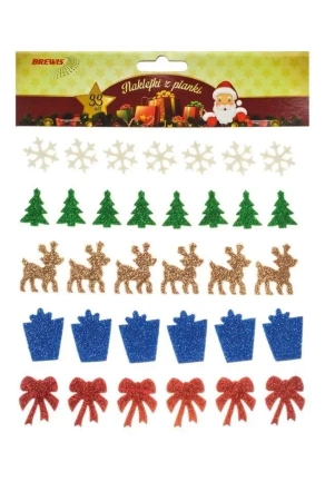 Naklejki z pianki z brokatem 33szt