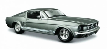 Model samochodu Ford Mustang GT 1967, srebrny, 1:24 - Maisto
