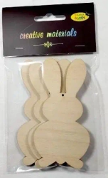 Elementy ze sklejki 3mm do ozdabiania królik 3szt - Galeria Hobby