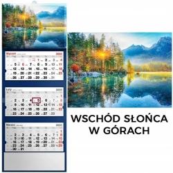 Kalendarz 2026 trójdzielny wschód słońca - Evena