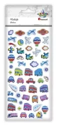 Naklejki wypukłe miękkie pojazdy,planety mix 53szt - Titanum