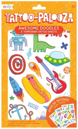 Tatuaże zmywalne Tattoo Palooza - Bazgroły zeszyt - Kolorowe Baloniki