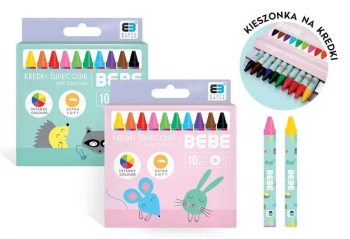 Kredki świecowe 10 kolorów BB Kids Pastel mix - INTERDRUK