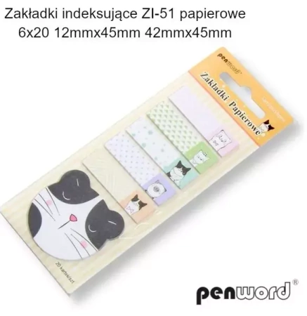 Zakładki indeksujące 12x45mm 6x20szt papierowe - Penword