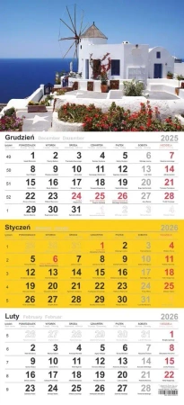Kalendarz 2026 trójdzielny Grecki młyn - praca zbiorowa