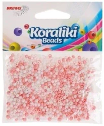 Koraliki akrylowe do nawlekania białe różowe 35mm - Brewis