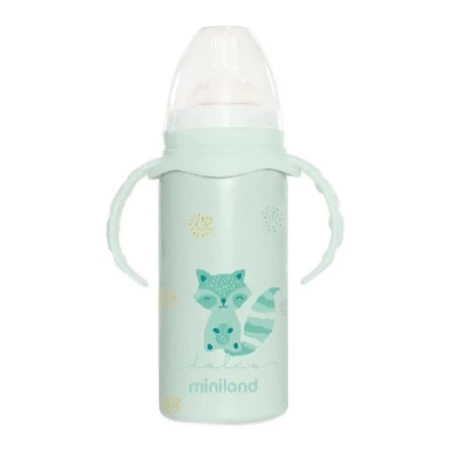 Butelka termiczna ze stali nierdzewnej ze smoczkiem Dolce 240 ml - miętowa