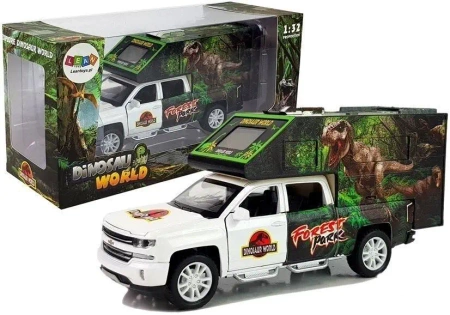 Camper z dinozaurami biały - Leantoys