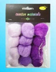 Pompony akrylowe fioletowe 40mm 12szt - Galeria Hobby