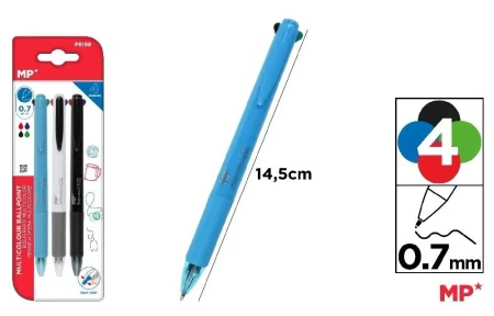 Długopis 4-kolorowy 0.7mm 3szt - MP Main Paper