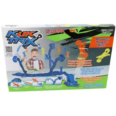 Klocki konstrukcyjne KlikTrix. Zestaw Power Tower (40 klikerów + 7 piłek + 2 wieże "młoty") - Epee