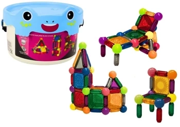 Klocki magnetyczne z podświetleniem 80el - Leantoys