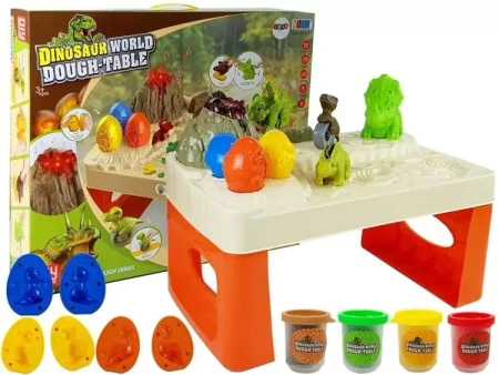 Ciastolina ze stołem i akcesoriami dinozaury - Leantoys