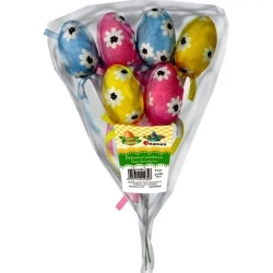 Jajka styropianowe 40x60mm 3 kolory 6szt - Titanum